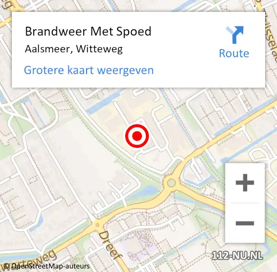 Locatie op kaart van de 112 melding: Brandweer Met Spoed Naar Aalsmeer, Witteweg op 12 augustus 2022 10:42