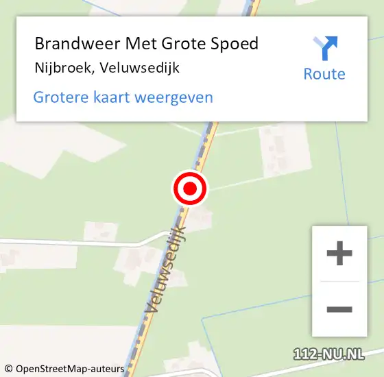 Locatie op kaart van de 112 melding: Brandweer Met Grote Spoed Naar Nijbroek, Veluwsedijk op 26 juli 2014 03:38