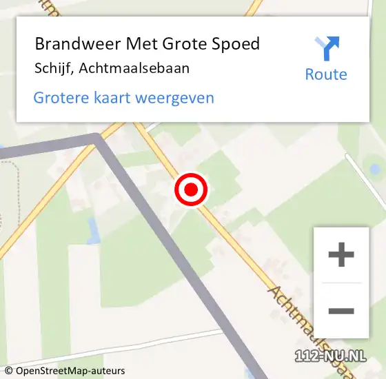 Locatie op kaart van de 112 melding: Brandweer Met Grote Spoed Naar Schijf, Achtmaalsebaan op 12 augustus 2022 11:57