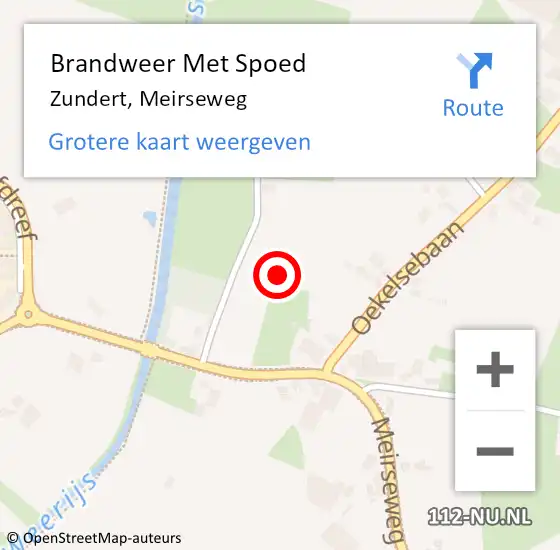 Locatie op kaart van de 112 melding: Brandweer Met Spoed Naar Zundert, Meirseweg op 12 augustus 2022 12:03