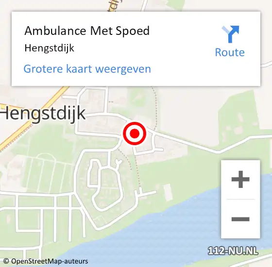 Locatie op kaart van de 112 melding: Ambulance Met Spoed Naar Hengstdijk op 12 augustus 2022 12:16