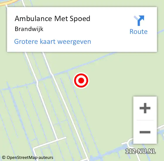 Locatie op kaart van de 112 melding: Ambulance Met Spoed Naar Brandwijk op 12 augustus 2022 12:16