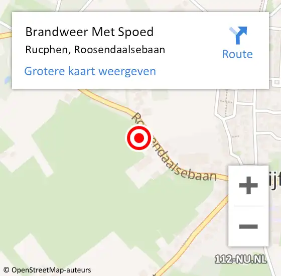 Locatie op kaart van de 112 melding: Brandweer Met Spoed Naar Rucphen, Roosendaalsebaan op 12 augustus 2022 12:22