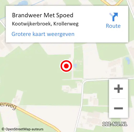 Locatie op kaart van de 112 melding: Brandweer Met Spoed Naar Kootwijkerbroek, Krollerweg op 12 augustus 2022 12:37