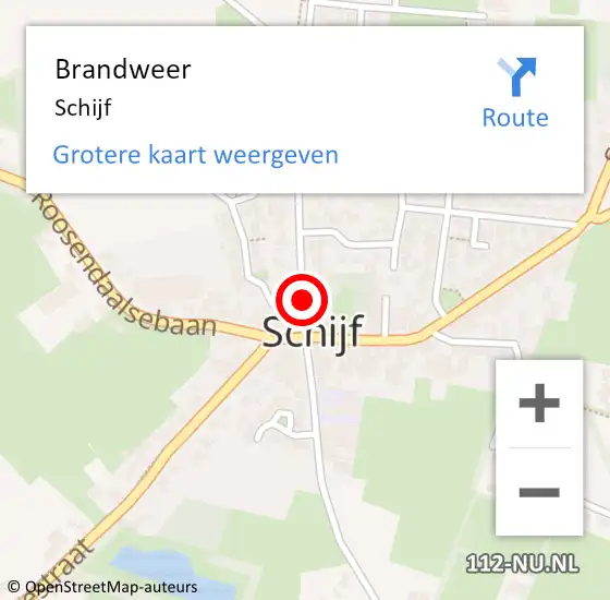 Locatie op kaart van de 112 melding: Brandweer Schijf op 12 augustus 2022 12:54