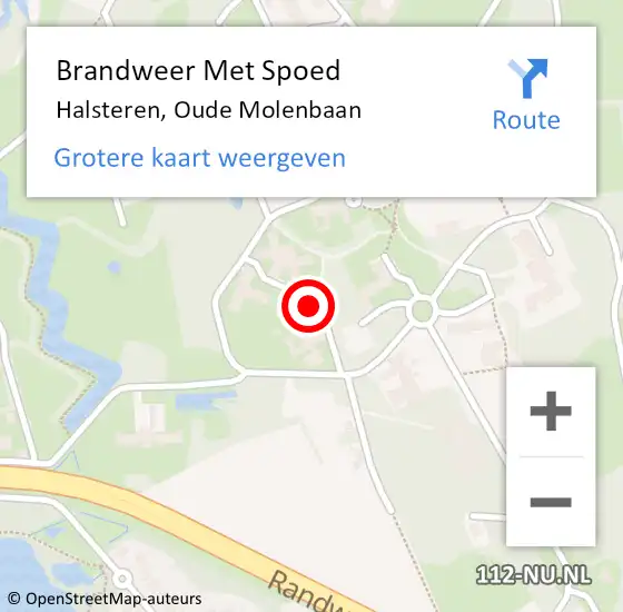 Locatie op kaart van de 112 melding: Brandweer Met Spoed Naar Halsteren, Oude Molenbaan op 12 augustus 2022 13:35