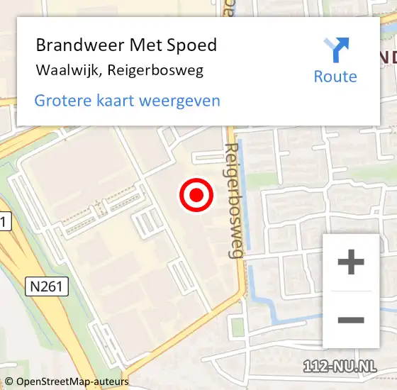 Locatie op kaart van de 112 melding: Brandweer Met Spoed Naar Waalwijk, Reigerbosweg op 12 augustus 2022 13:46