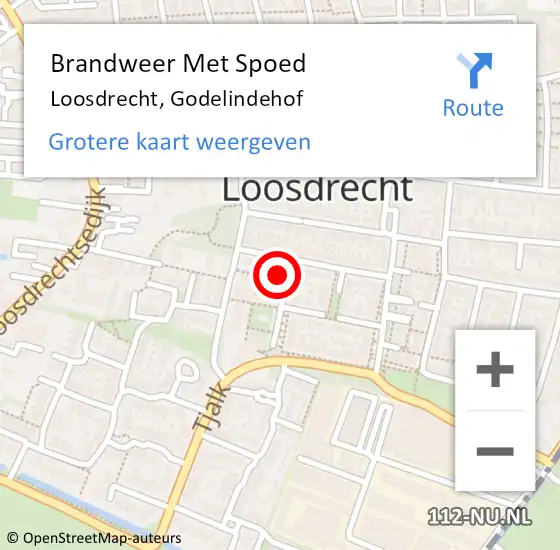 Locatie op kaart van de 112 melding: Brandweer Met Spoed Naar Loosdrecht, Godelindehof op 12 augustus 2022 14:31