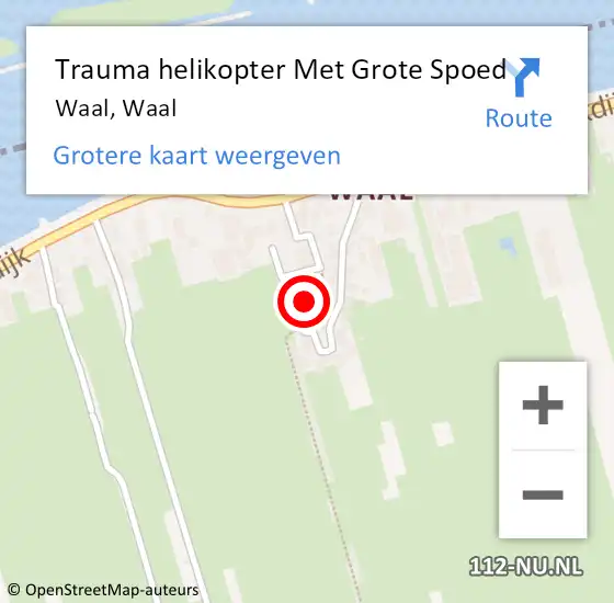 Locatie op kaart van de 112 melding: Trauma helikopter Met Grote Spoed Naar Waal, Waal op 12 augustus 2022 15:05
