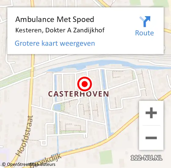 Locatie op kaart van de 112 melding: Ambulance Met Spoed Naar Kesteren, Dokter A Zandijkhof op 12 augustus 2022 15:42