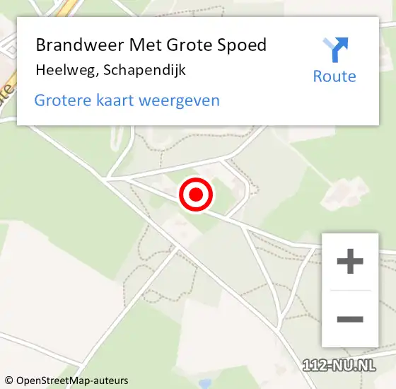 Locatie op kaart van de 112 melding: Brandweer Met Grote Spoed Naar Heelweg, Schapendijk op 12 augustus 2022 16:00