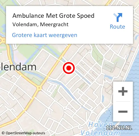 Locatie op kaart van de 112 melding: Ambulance Met Grote Spoed Naar Volendam, Meergracht op 12 augustus 2022 16:15