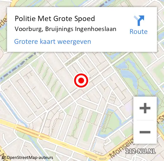 Locatie op kaart van de 112 melding: Politie Met Grote Spoed Naar Voorburg, Bruijnings Ingenhoeslaan op 12 augustus 2022 16:27