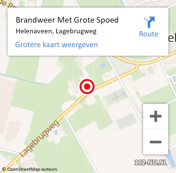 Locatie op kaart van de 112 melding: Brandweer Met Grote Spoed Naar Helenaveen, Lagebrugweg op 12 augustus 2022 16:32