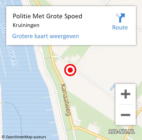 Locatie op kaart van de 112 melding: Politie Met Grote Spoed Naar Kruiningen op 12 augustus 2022 16:45