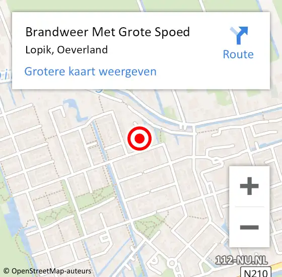 Locatie op kaart van de 112 melding: Brandweer Met Grote Spoed Naar Lopik, Oeverland op 12 augustus 2022 16:47