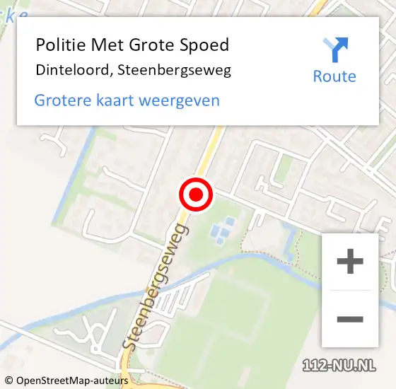 Locatie op kaart van de 112 melding: Politie Met Grote Spoed Naar Dinteloord, Steenbergseweg op 12 augustus 2022 16:48