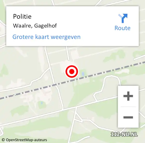 Locatie op kaart van de 112 melding: Politie Waalre, Gagelhof op 12 augustus 2022 17:10