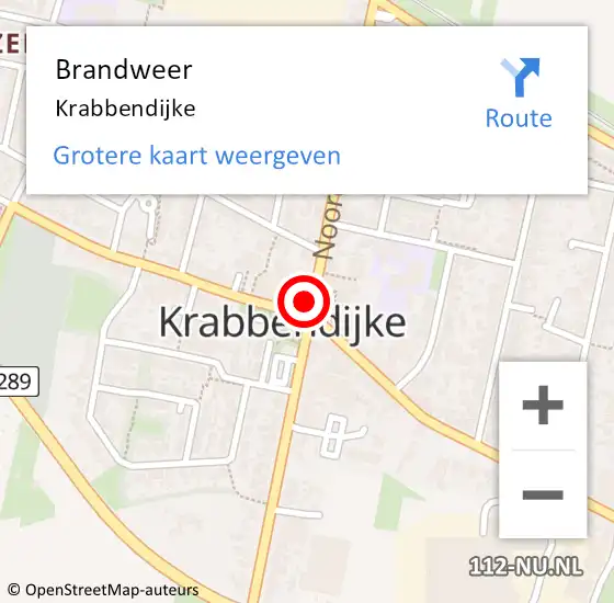 Locatie op kaart van de 112 melding: Brandweer Krabbendijke op 12 augustus 2022 17:10