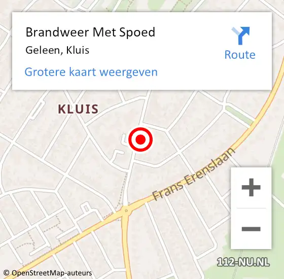 Locatie op kaart van de 112 melding: Brandweer Met Spoed Naar Geleen, Kluis op 12 augustus 2022 17:16