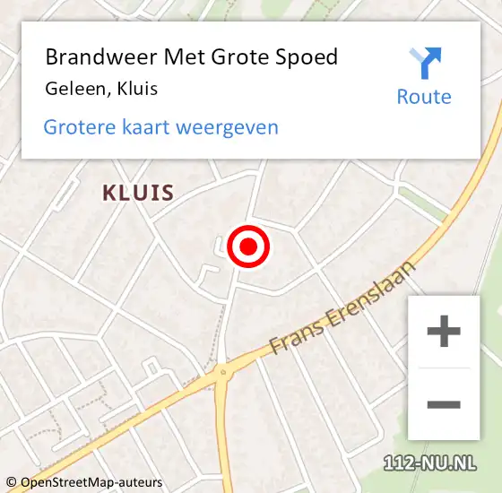 Locatie op kaart van de 112 melding: Brandweer Met Grote Spoed Naar Geleen, Kluis op 12 augustus 2022 17:42