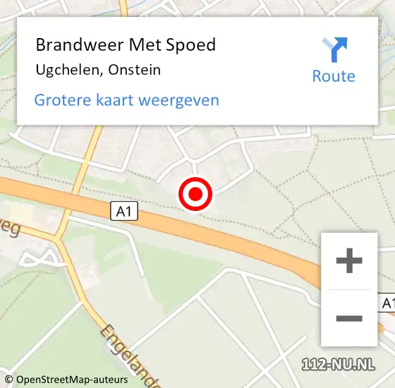 Locatie op kaart van de 112 melding: Brandweer Met Spoed Naar Ugchelen, Onstein op 12 augustus 2022 18:38