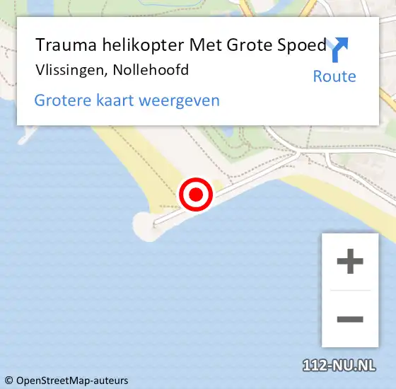 Locatie op kaart van de 112 melding: Trauma helikopter Met Grote Spoed Naar Vlissingen, Nollehoofd op 12 augustus 2022 19:00