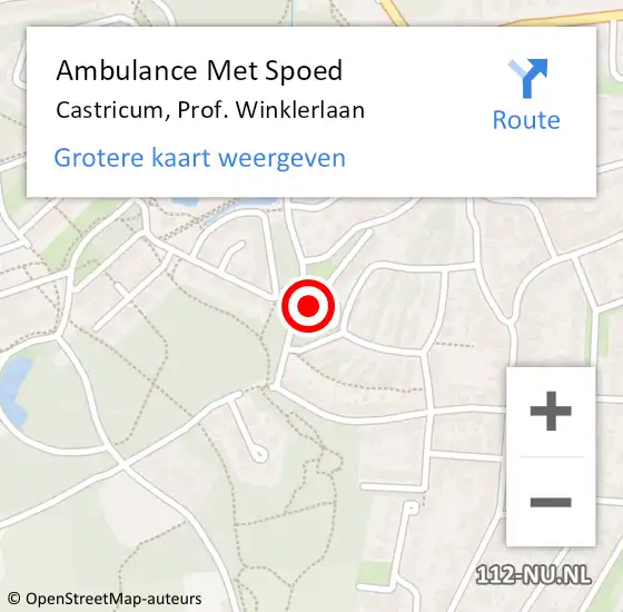 Locatie op kaart van de 112 melding: Ambulance Met Spoed Naar Castricum, Prof. Winklerlaan op 12 augustus 2022 19:03