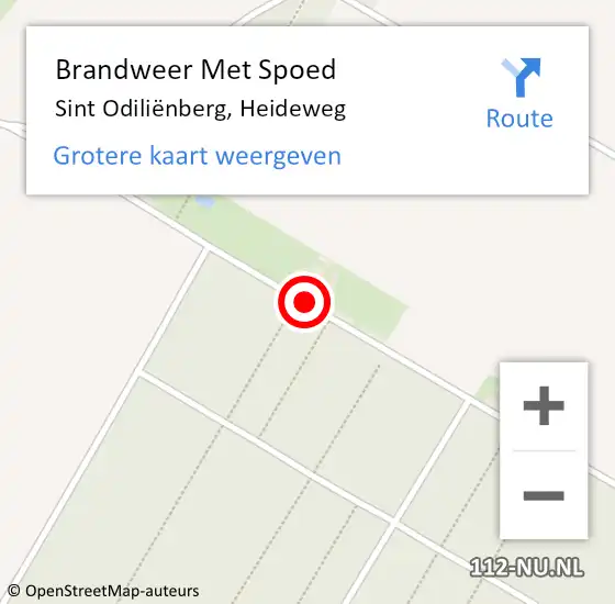 Locatie op kaart van de 112 melding: Brandweer Met Spoed Naar Sint Odiliënberg, Heideweg op 12 augustus 2022 19:20