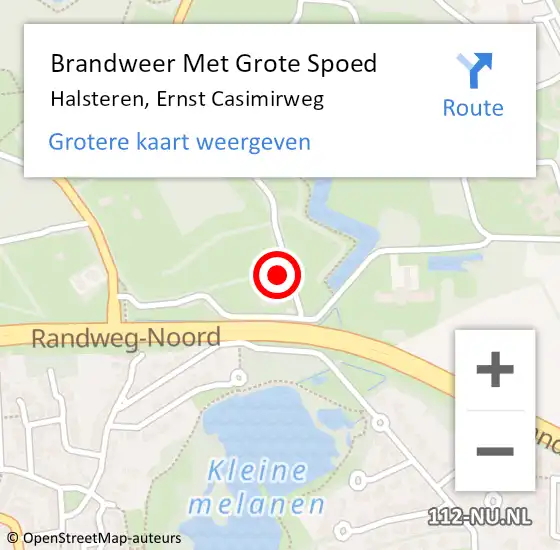 Locatie op kaart van de 112 melding: Brandweer Met Grote Spoed Naar Halsteren, Ernst Casimirweg op 12 augustus 2022 19:24