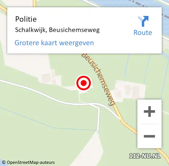 Locatie op kaart van de 112 melding: Politie Schalkwijk, Beusichemseweg op 12 augustus 2022 19:35