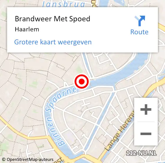 Locatie op kaart van de 112 melding: Brandweer Met Spoed Naar Haarlem op 12 augustus 2022 19:55