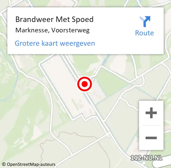 Locatie op kaart van de 112 melding: Brandweer Met Spoed Naar Marknesse, Voorsterweg op 12 augustus 2022 20:24