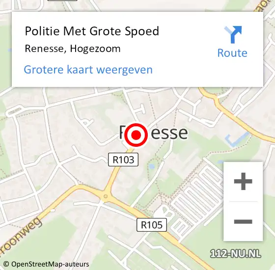 Locatie op kaart van de 112 melding: Politie Met Grote Spoed Naar Renesse, Hogezoom op 12 augustus 2022 22:06