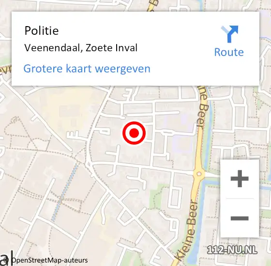 Locatie op kaart van de 112 melding: Politie Veenendaal, Zoete Inval op 12 augustus 2022 23:05