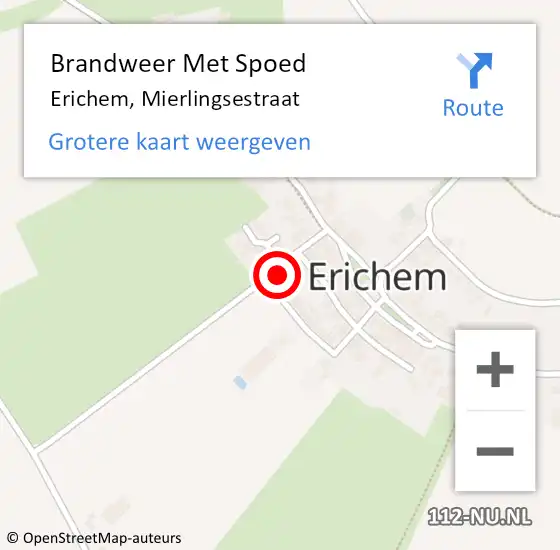 Locatie op kaart van de 112 melding: Brandweer Met Spoed Naar Erichem, Mierlingsestraat op 13 augustus 2022 00:05