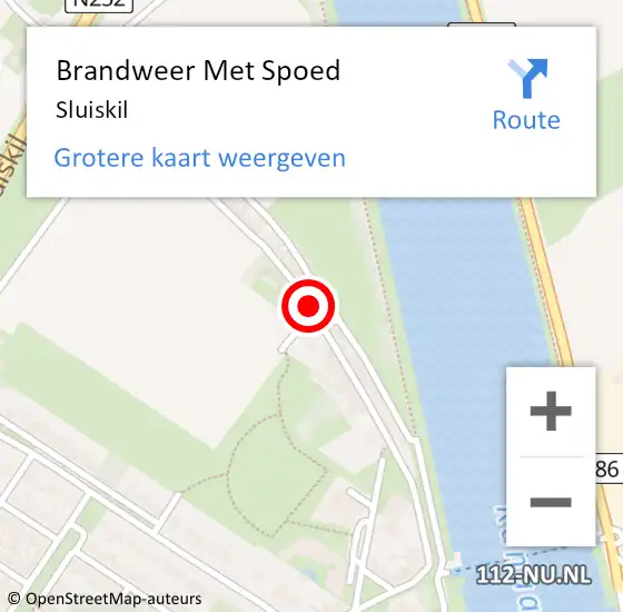 Locatie op kaart van de 112 melding: Brandweer Met Spoed Naar Sluiskil op 13 augustus 2022 01:07