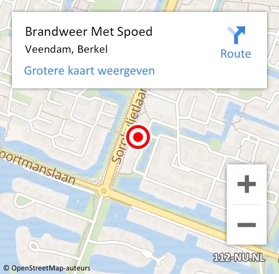 Locatie op kaart van de 112 melding: Brandweer Met Spoed Naar Veendam, Berkel op 13 augustus 2022 02:46