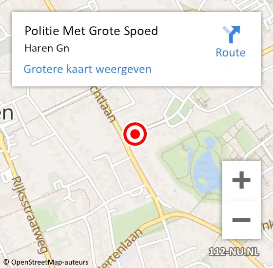 Locatie op kaart van de 112 melding: Politie Met Grote Spoed Naar Haren Gn op 13 augustus 2022 04:12