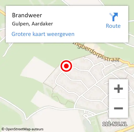 Locatie op kaart van de 112 melding: Brandweer Gulpen, Aardaker op 26 juli 2014 07:42