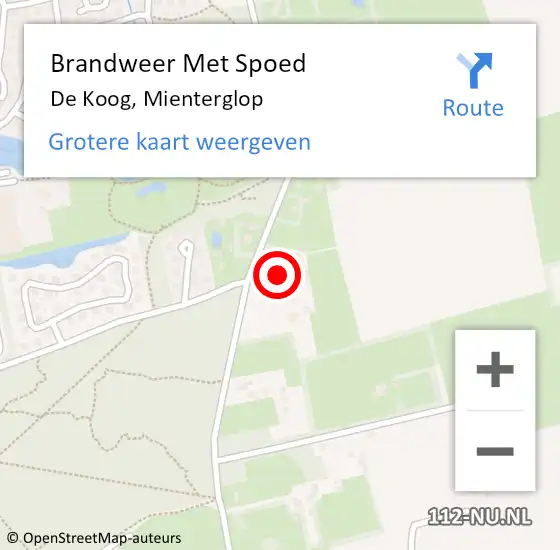 Locatie op kaart van de 112 melding: Brandweer Met Spoed Naar De Koog, Mienterglop op 13 augustus 2022 08:28