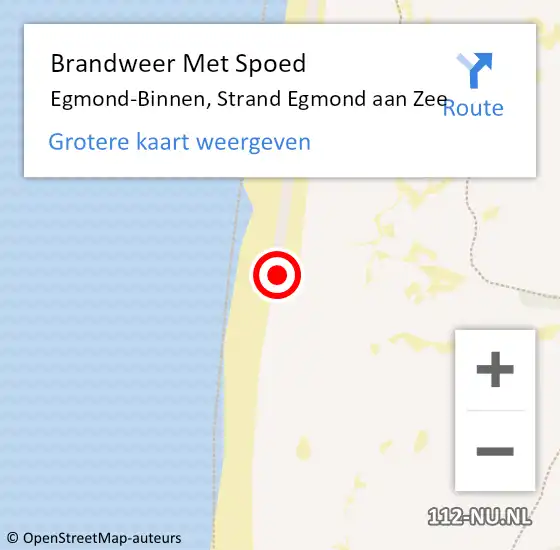 Locatie op kaart van de 112 melding: Brandweer Met Spoed Naar Egmond aan den Hoef, Strand Egmond aan Zee op 13 augustus 2022 08:39