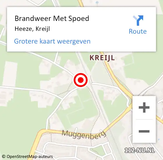 Locatie op kaart van de 112 melding: Brandweer Met Spoed Naar Heeze, Kreijl op 13 augustus 2022 08:46