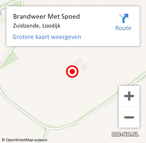 Locatie op kaart van de 112 melding: Brandweer Met Spoed Naar Zuidzande, Loodijk op 13 augustus 2022 09:47