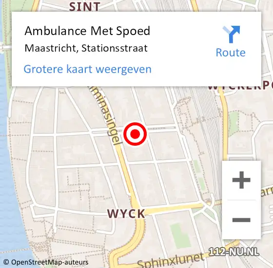 Locatie op kaart van de 112 melding: Ambulance Met Spoed Naar Maastricht, Stationsstraat op 13 augustus 2022 10:34