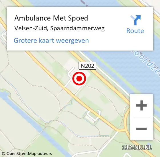 Locatie op kaart van de 112 melding: Ambulance Met Spoed Naar Velsen-Zuid, Spaarndammerweg op 13 augustus 2022 11:41