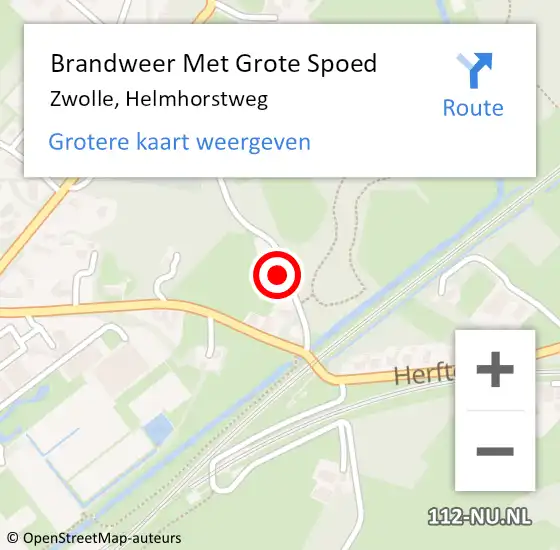 Locatie op kaart van de 112 melding: Brandweer Met Grote Spoed Naar Zwolle, Helmhorstweg op 13 augustus 2022 11:52