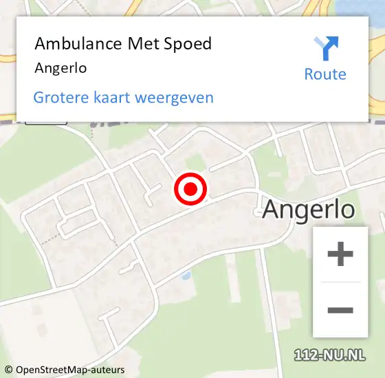 Locatie op kaart van de 112 melding: Ambulance Met Spoed Naar Angerlo op 13 augustus 2022 12:20