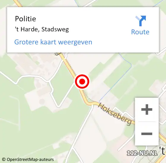 Locatie op kaart van de 112 melding: Politie 't Harde, Stadsweg op 13 augustus 2022 12:40