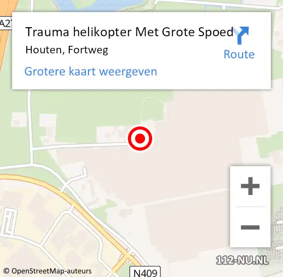 Locatie op kaart van de 112 melding: Trauma helikopter Met Grote Spoed Naar Houten, Fortweg op 13 augustus 2022 13:13